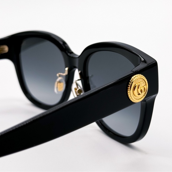 NEW GUCCI GG1409SK 001 ROUND BLACK GREY WOMEN SUNGLASSES GUCCI - Picture 7 of 11